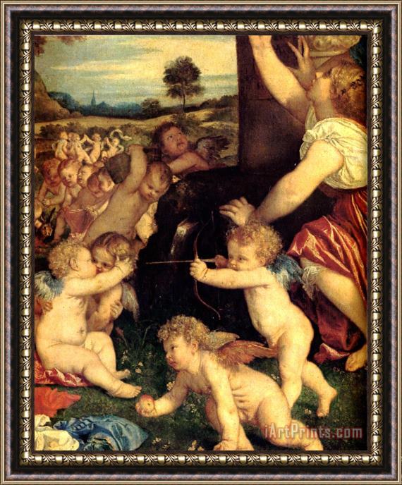 Titian The Worship of Venus [detail 1] Framed Print